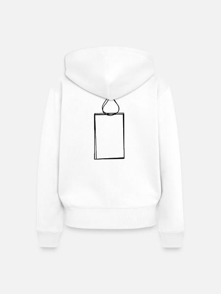 Kerze handgezeichnet - Frauen Premium Bio Zip Hoodie - Weiß