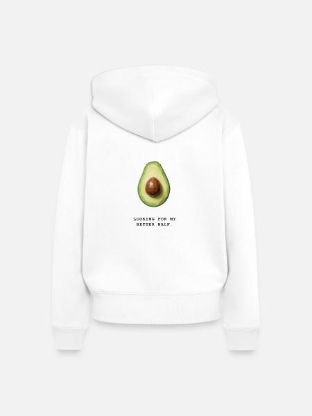 Avocado - Frauen Premium Bio Zip Hoodie - Weiß