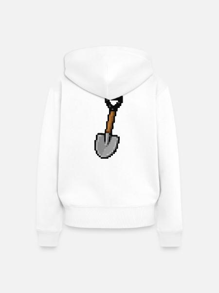 Pixel Schaufel - Frauen Premium Bio Zip Hoodie - Weiß