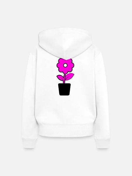 Blume - Frauen Premium Bio Zip Hoodie - Weiß