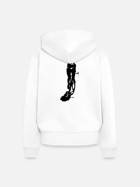 Rennrad - Frauen Premium Bio Zip Hoodie - Weiß