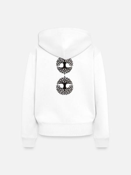  Lebensbaum-Infinity - Ornament Lebensbaum - Frauen Premium Bio Zip Hoodie - Weiß