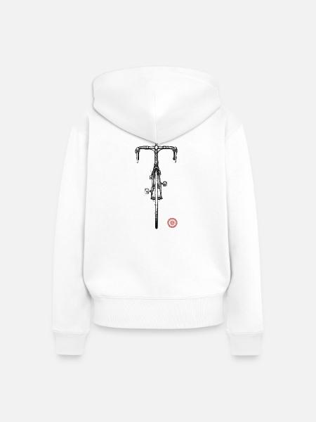 Rennrad - Frauen Premium Bio Zip Hoodie - Weiß