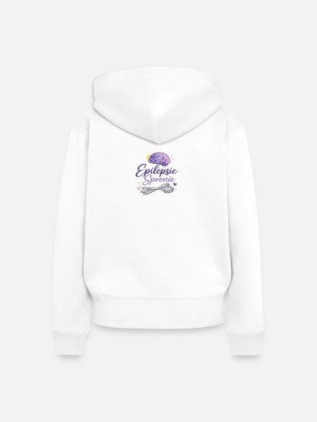 Epilepsie Spoonie: Hirn & Löffel Design - Frauen Premium Bio Zip Hoodie - Weiß
