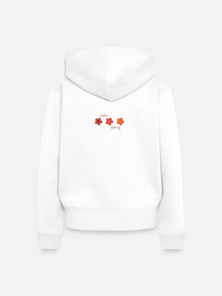 Hallo Frühling - Frauen Premium Bio Zip Hoodie - Weiß
