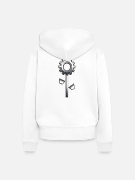 Metall Blume - Frauen Premium Bio Zip Hoodie - Weiß