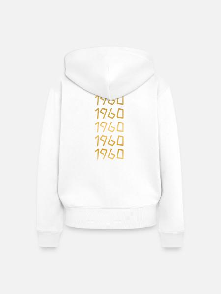 1960 - Frauen Premium Bio Zip Hoodie - Weiß