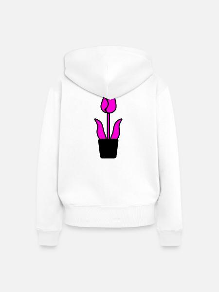 Blume - Frauen Premium Bio Zip Hoodie - Weiß