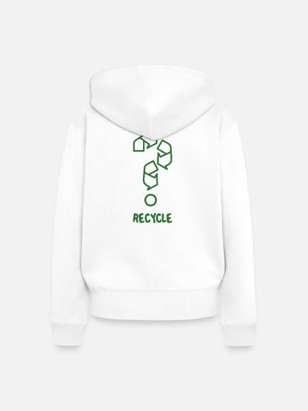 Recyceln - Frauen Premium Bio Zip Hoodie - Weiß