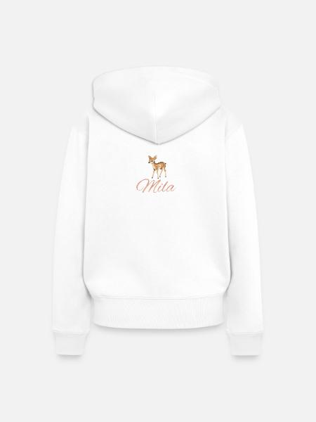 Mila Max - Frauen Premium Bio Zip Hoodie - Weiß