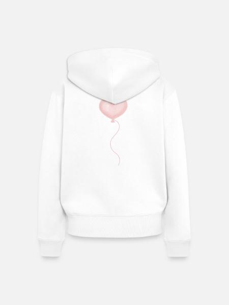 Luftballon herz - Frauen Premium Bio Zip Hoodie - Weiß