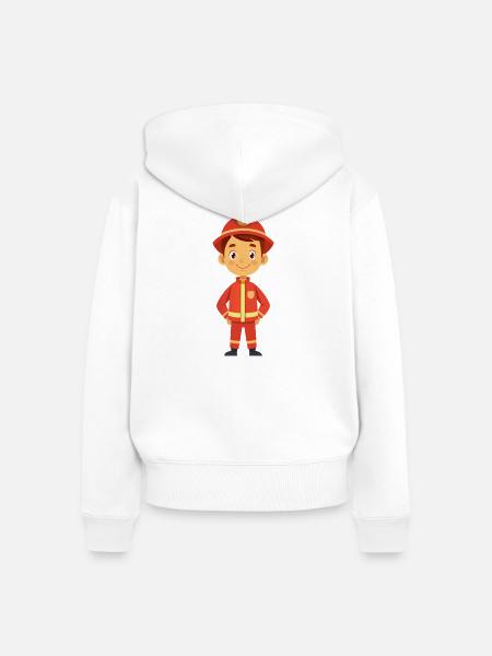 Feuerwehr-Feuerwehr-Uniform-Kid Boy - Frauen Premium Bio Zip Hoodie - Weiß
