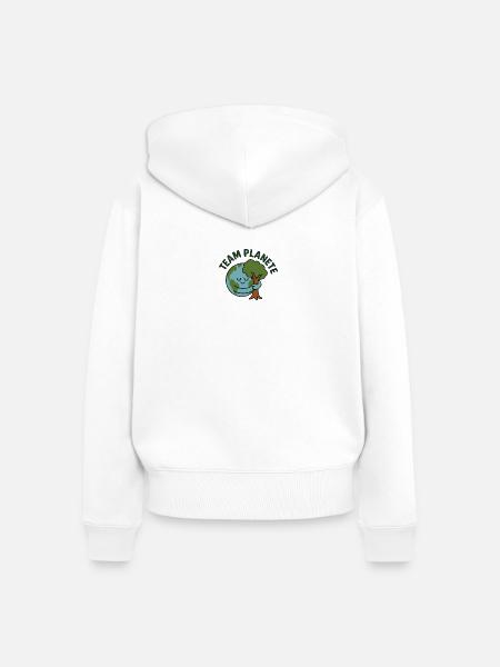 Earth Hug Baum - Frauen Premium Bio Zip Hoodie - Weiß