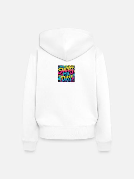 Swag My Day Graffiti Splash - Frauen Premium Bio Zip Hoodie - Weiß