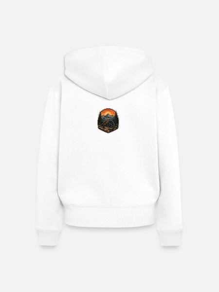 Bergtrail Mountainbike - Frauen Premium Bio Zip Hoodie - Weiß