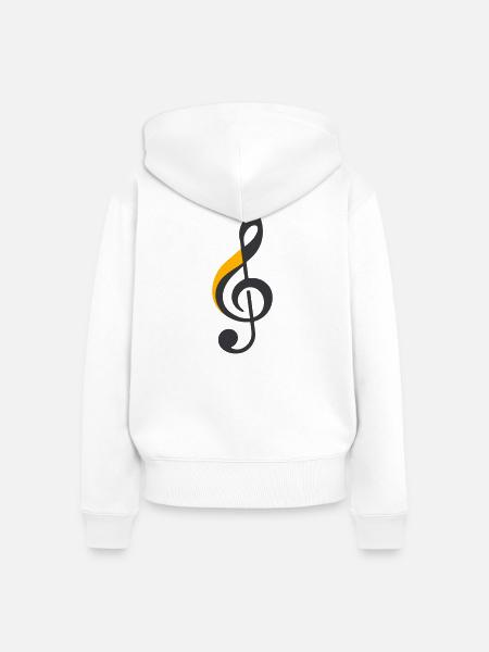 Symbol des Violinschlüssels - Frauen Premium Bio Zip Hoodie - Weiß