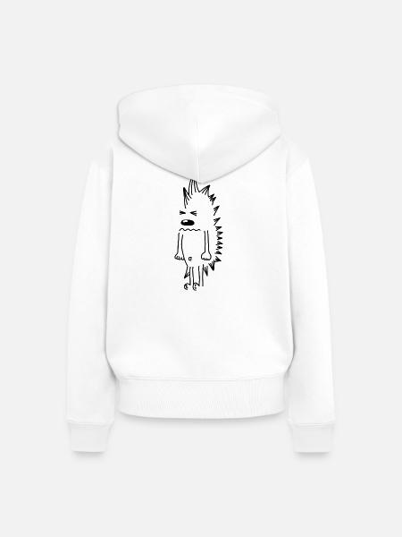 Mürrischer Igel – Kawaii Stachel Comic - Frauen Premium Bio Zip Hoodie - Weiß