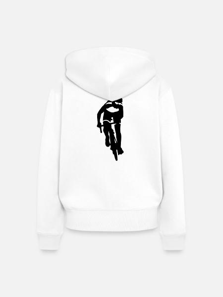 Rennrad - Frauen Premium Bio Zip Hoodie - Weiß
