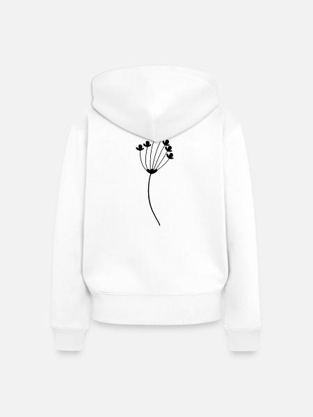 Blume - Frauen Premium Bio Zip Hoodie - Weiß