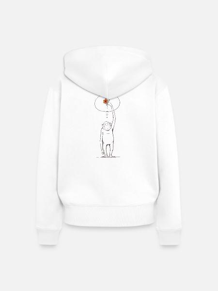 Affe Primat Dschungelbewohner Niedlich Urwald - Frauen Premium Bio Zip Hoodie - Weiß
