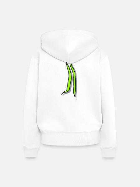 Stangenbohnen mit Schatten - Frauen Premium Bio Zip Hoodie - Weiß