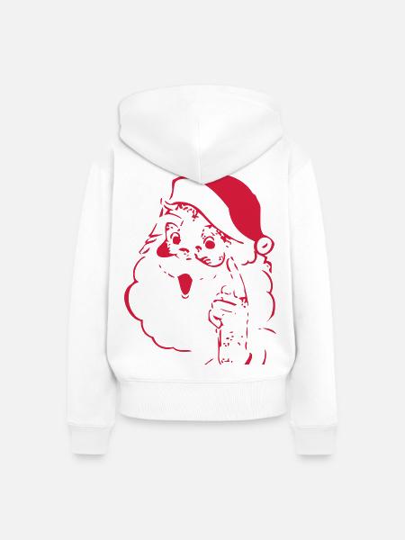 Weihnachtsmann - Frauen Premium Bio Zip Hoodie - Weiß