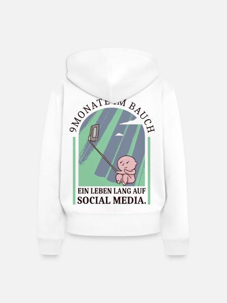 Social Media Baby - Frauen Premium Bio Zip Hoodie - Weiß