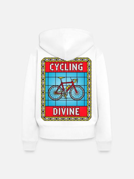 Cycling von Buntglasfenstern - Frauen Premium Bio Zip Hoodie - Weiß