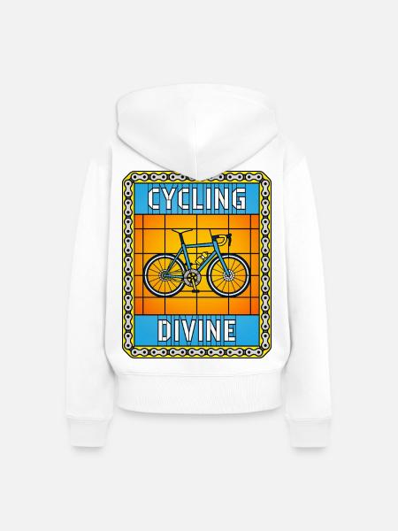 Cycling von Buntglasfenstern - Frauen Premium Bio Zip Hoodie - Weiß