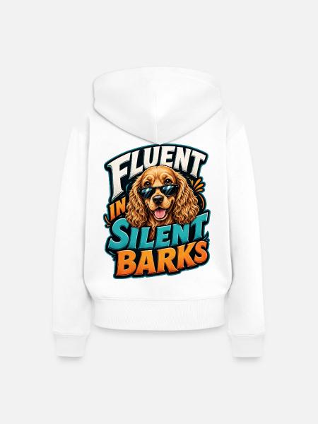 Englischer Cocker Spaniel - Frauen Premium Bio Zip Hoodie - Weiß