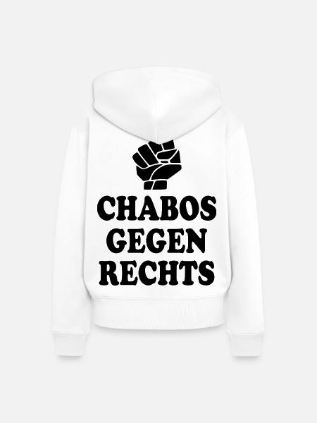 Chabos gegen rechts - Frauen Premium Bio Zip Hoodie - Weiß