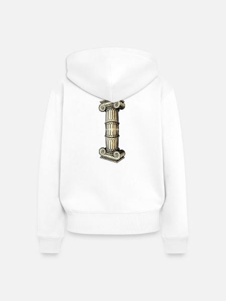 Antike Säulenkolonne Illustration - Frauen Premium Bio Zip Hoodie - Weiß