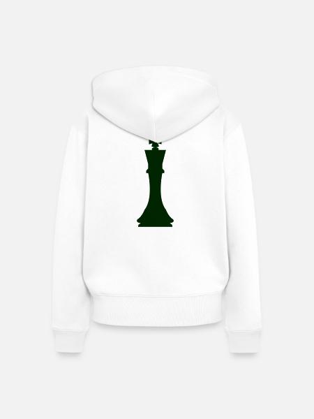 schachfigur king - Frauen Premium Bio Zip Hoodie - Weiß