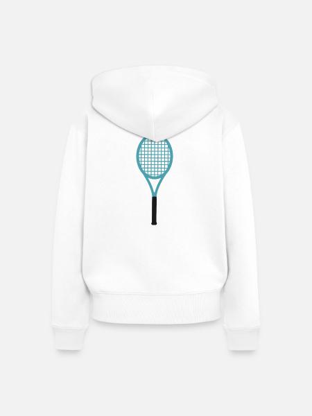 Tennisschläger - Frauen Premium Bio Zip Hoodie - Weiß