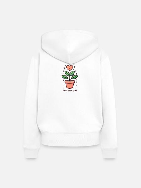 Pflanzen Liebe - Frauen Premium Bio Zip Hoodie - Weiß