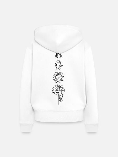Schwarze Blume schlüpft - Frauen Premium Bio Zip Hoodie - Weiß