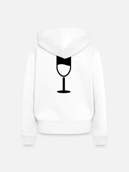 Weinglas - Frauen Premium Bio Zip Hoodie - Weiß