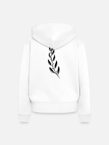 Magnolien Zweig - Frauen Premium Bio Zip Hoodie - Weiß