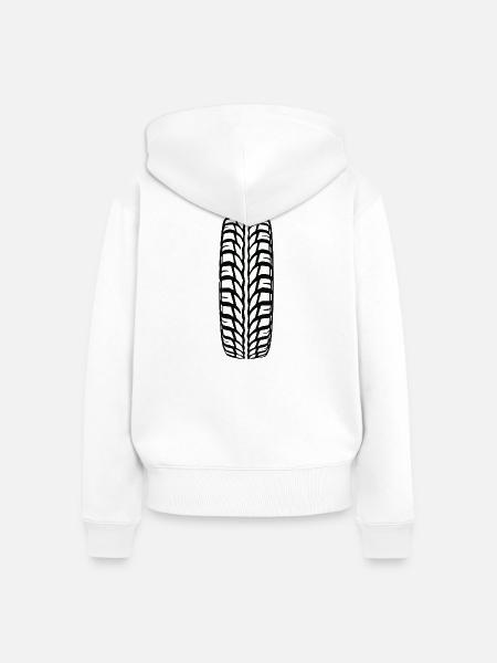 Reifentread Rillenmuster - Frauen Premium Bio Zip Hoodie - Weiß