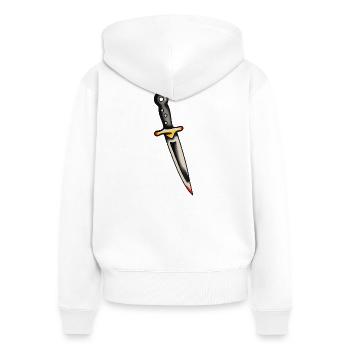 Dague de tatouage classique - Sweat à capuche zippé Premium bio Femme - blanc - Dos - AI Model Female 172 light (172cm)