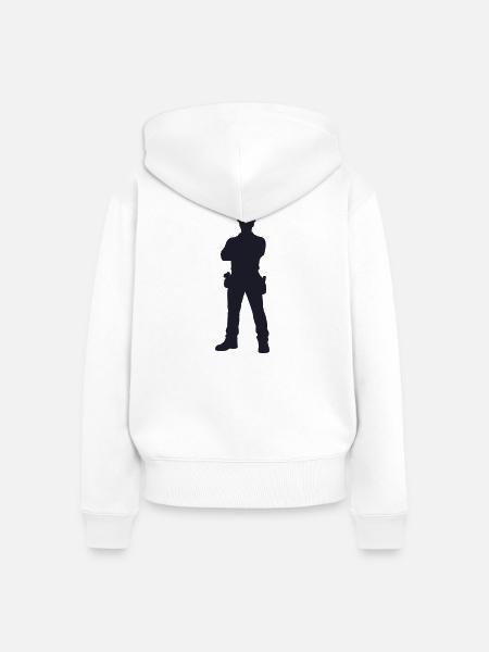 Bauheld Silhouette - Frauen Premium Bio Zip Hoodie - Weiß
