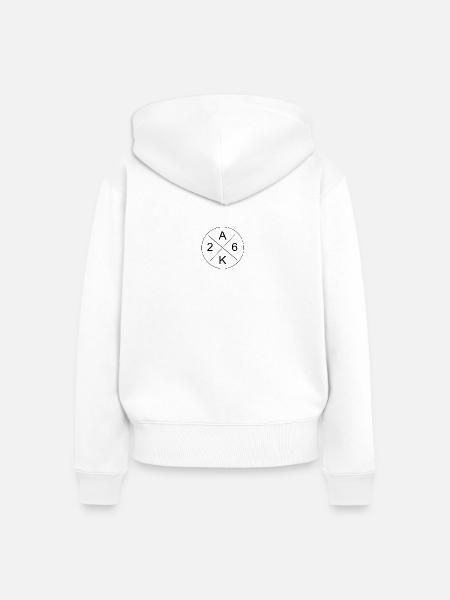 Kreuzzeichen Minimalgrafik in Dunkelrot - Frauen Premium Bio Zip Hoodie - Weiß