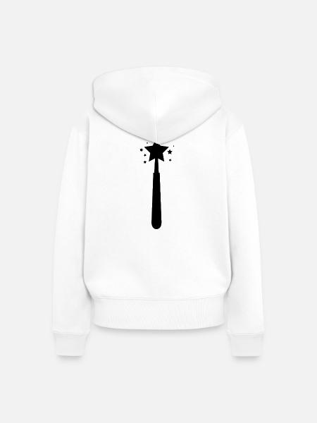 Zauberstab - Frauen Premium Bio Zip Hoodie - Weiß