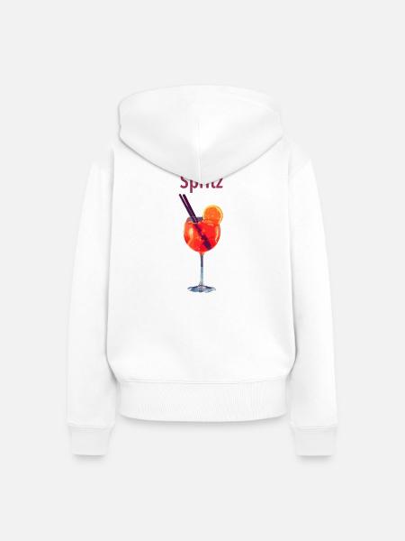 Spritz Glas Illustration - Frauen Premium Bio Zip Hoodie - Weiß