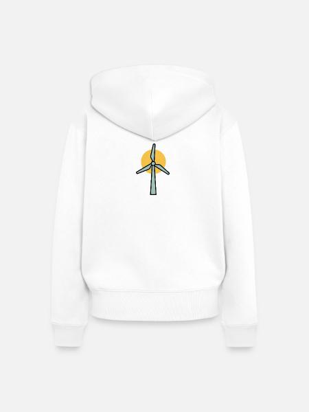 Windrad | Erneuerbare Energien Statement - Frauen Premium Bio Zip Hoodie - Weiß