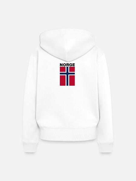 Norge / Norwegen-Unterstützer - Frauen Premium Bio Zip Hoodie - Weiß