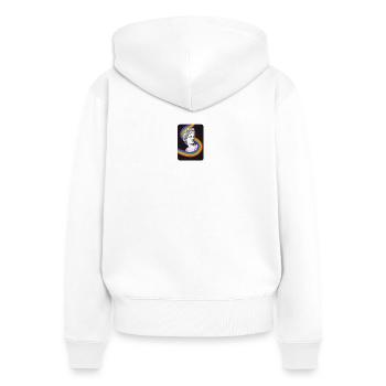 Klassische Statue mit leuchtendem Regenbogen - Frauen Premium Bio Zip Hoodie - Weiß - Hinten - AI Model Female 172 light (172cm)