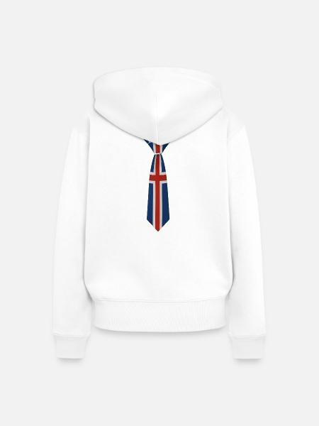 Union Jack Krawatten-Design - Frauen Premium Bio Zip Hoodie - Weiß