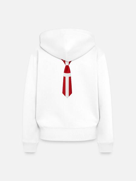 Denmark Tie – Flaggendesign - Frauen Premium Bio Zip Hoodie - Weiß
