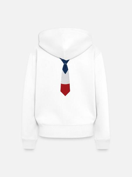 France Tie – Flaggendesign - Frauen Premium Bio Zip Hoodie - Weiß
